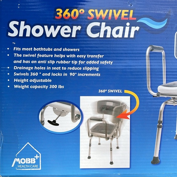 The BEST MOBB+ 3.0 Premium Bathroom Swivel Shower Chair Bath BenchBack360 Degree - Picture 4 of 11